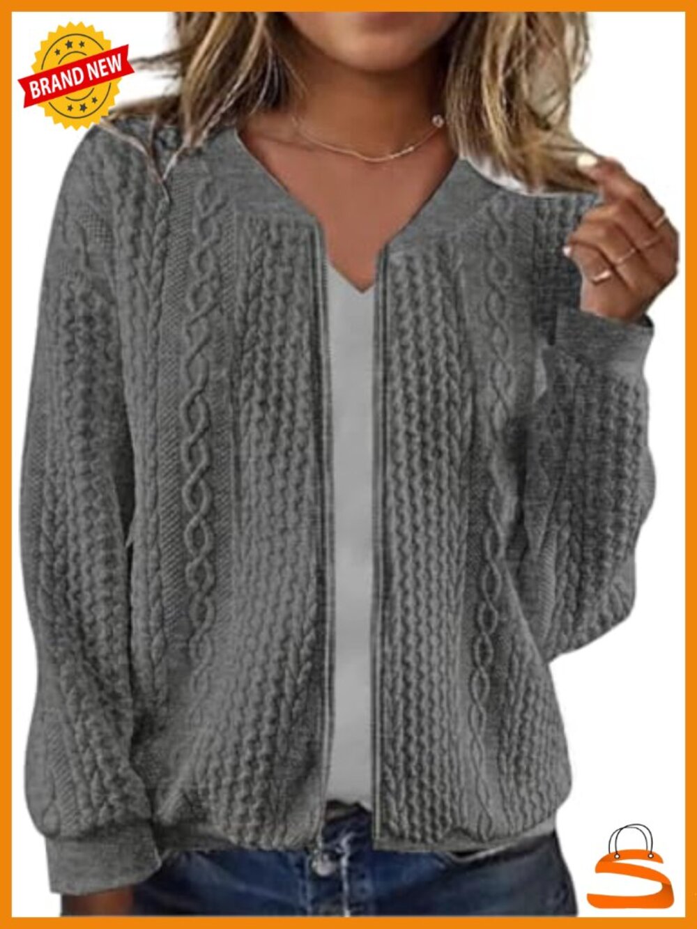 Women's Zip Up Sweatshirt Jacket Stand Collar Casual Coat with Pockets